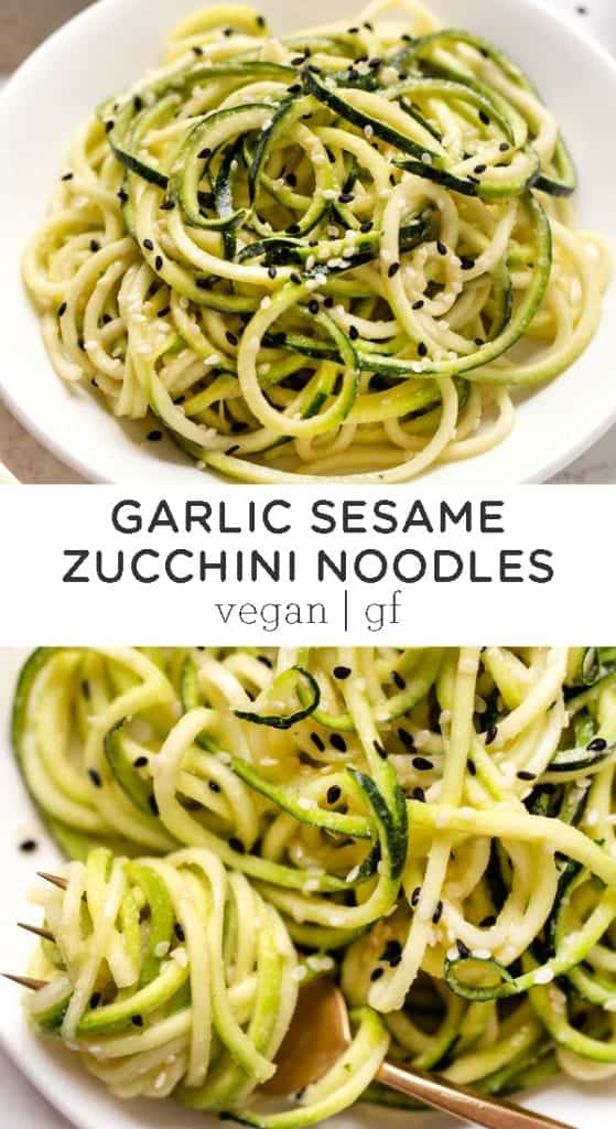 garlic sesame zucchini noodles