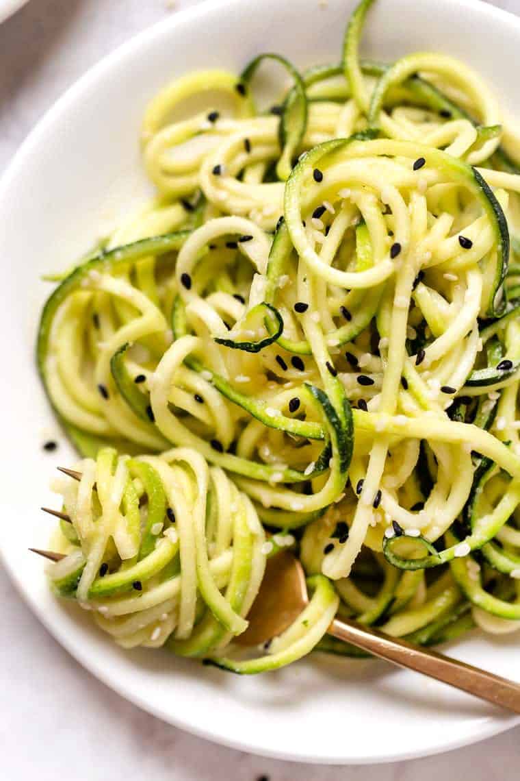 Best Garlic Sesame Zucchini Noodle Recipe