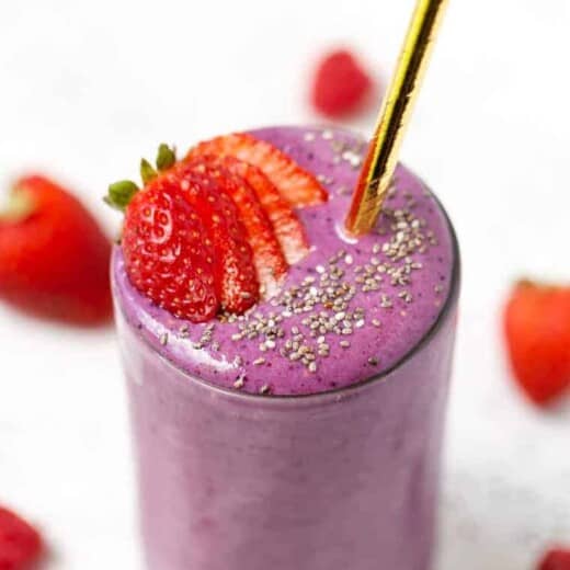 Vegan Triple Berry Protein Smoothie Recipe - Simply Quinoa