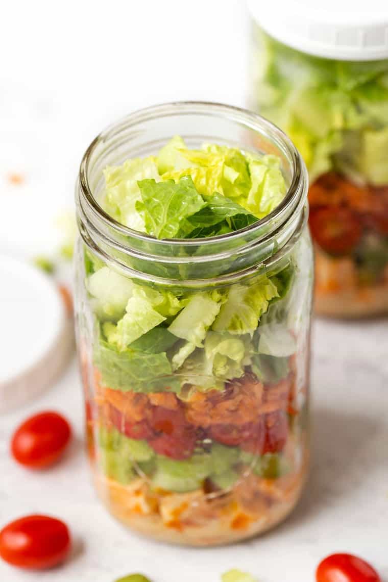 Buffalo Tofu Mason Jar Salads Vegan Meal Pre Recipe Simply Quinoa