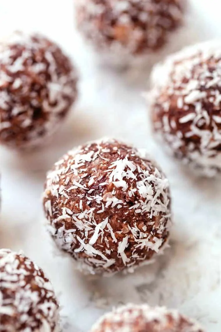 Cherry Pie Energy Balls - high protein snack recipes