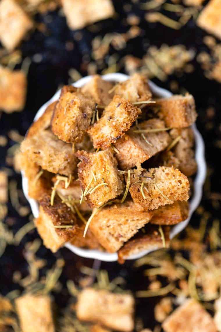Gluten-Free Croutons with Garlic & Rosemary