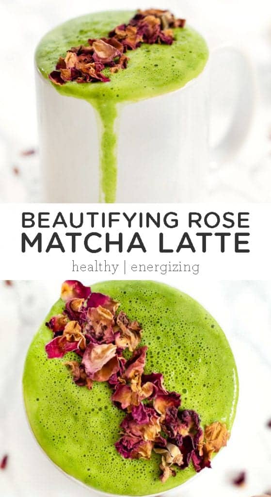 Rose matcha latte