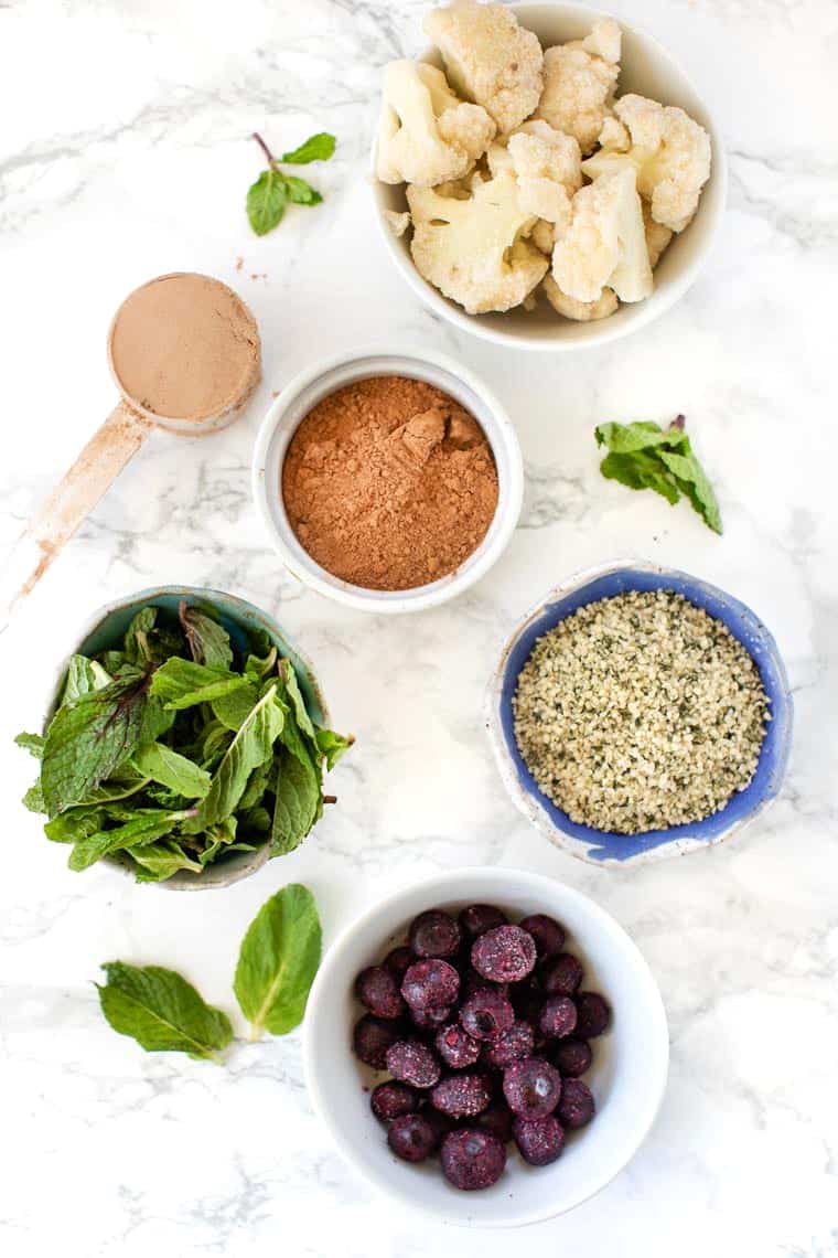 Ingredients for Mint Chocolate Smoothie