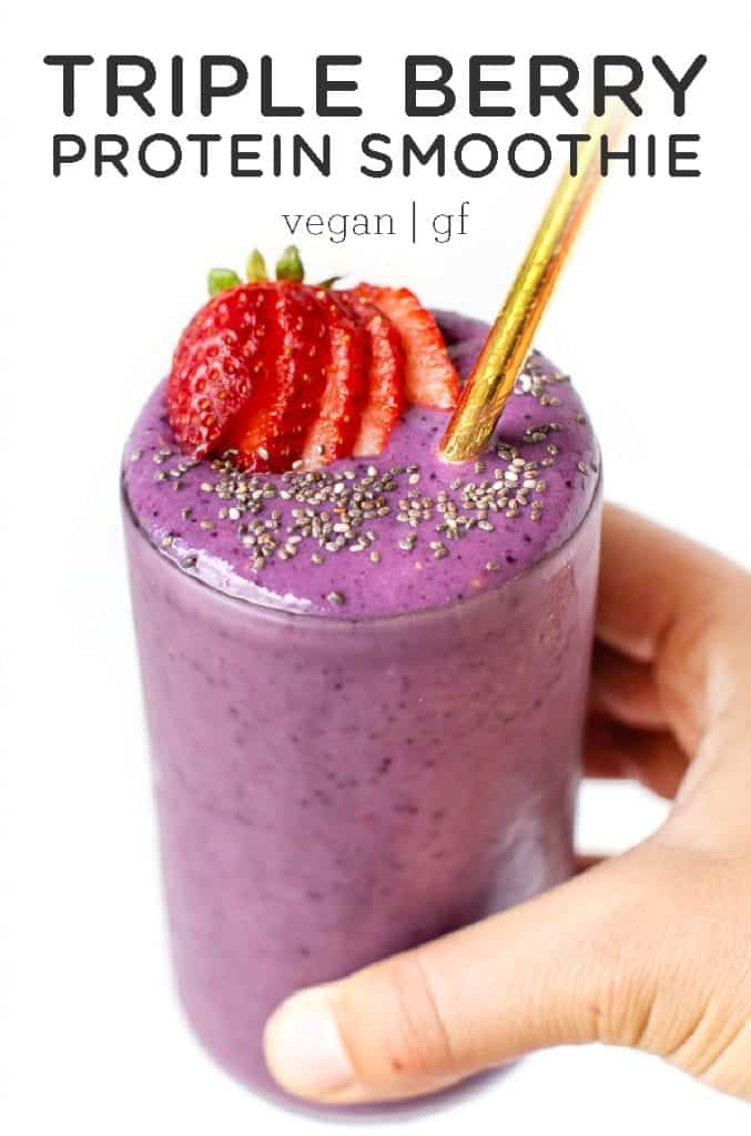 vegan berry protein smoothie