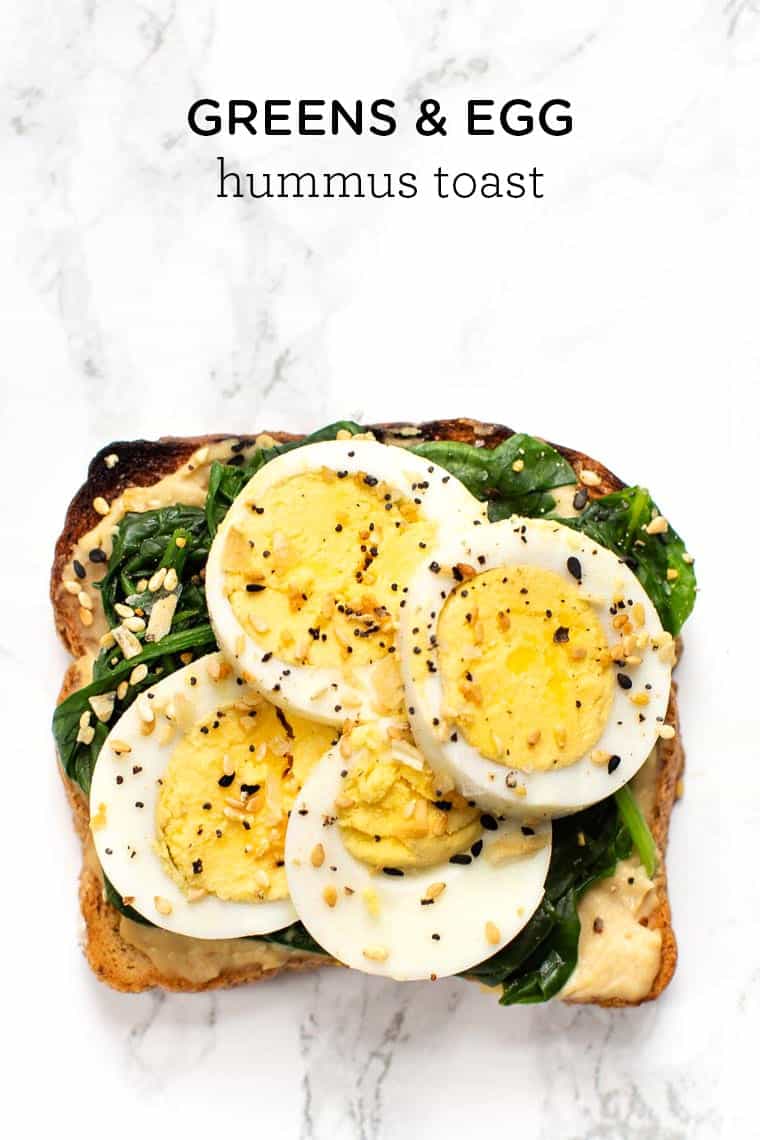 Spinach Egg Hummus Toast