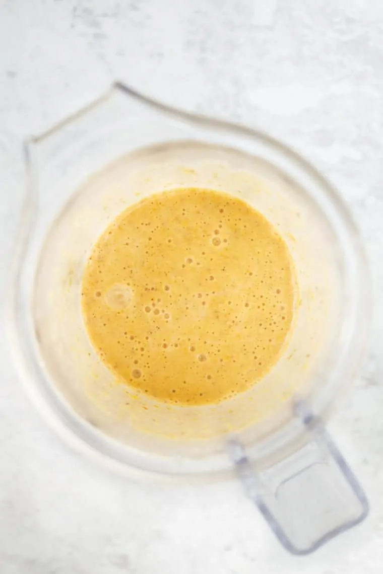 Wet ingredients for butternut squash cornbread