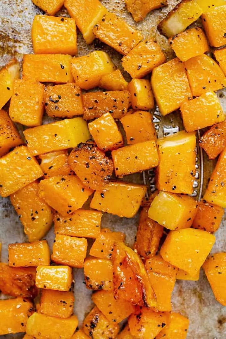 Roasted butternut squash cubes