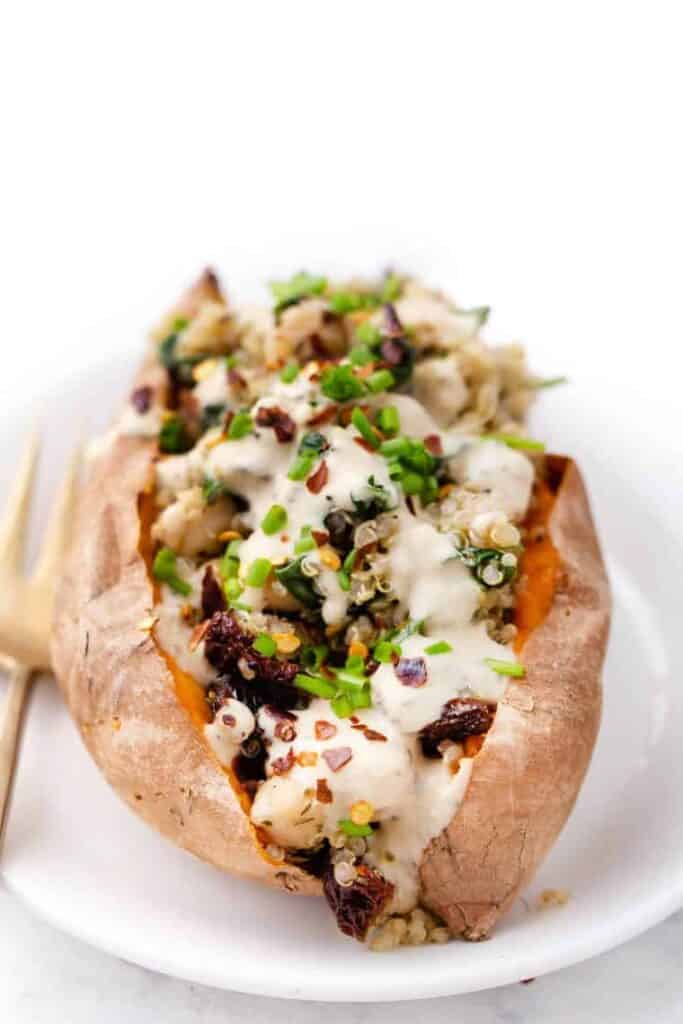 Mediterranean Stuffed Sweet Potatoes