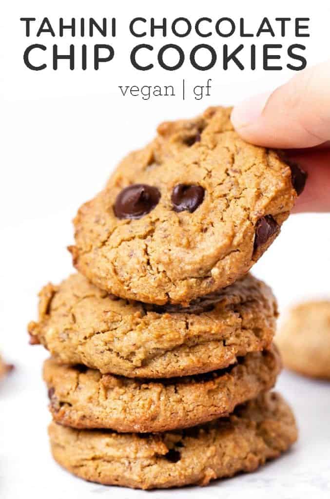 VEGAN Tahini Chocolate Chip Cookies