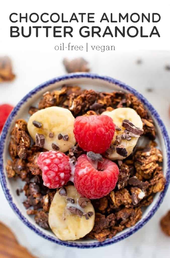 healthy chocolate almond butter granola