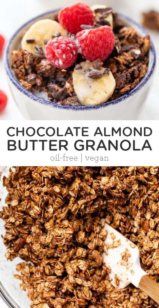 healthy chocolate almond butter granola