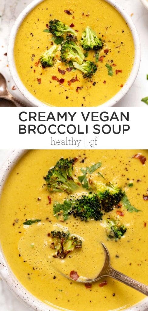 sotto forma di zuppa di broccoli vegana