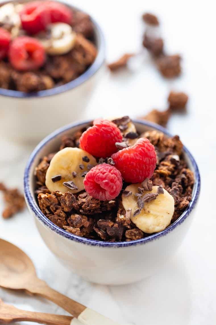 Chocolate Almond Butter Granola Oil Free Vegan Gf Simply Quinoa