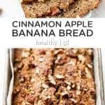 Pinterest title image for Apple Banana Bread.