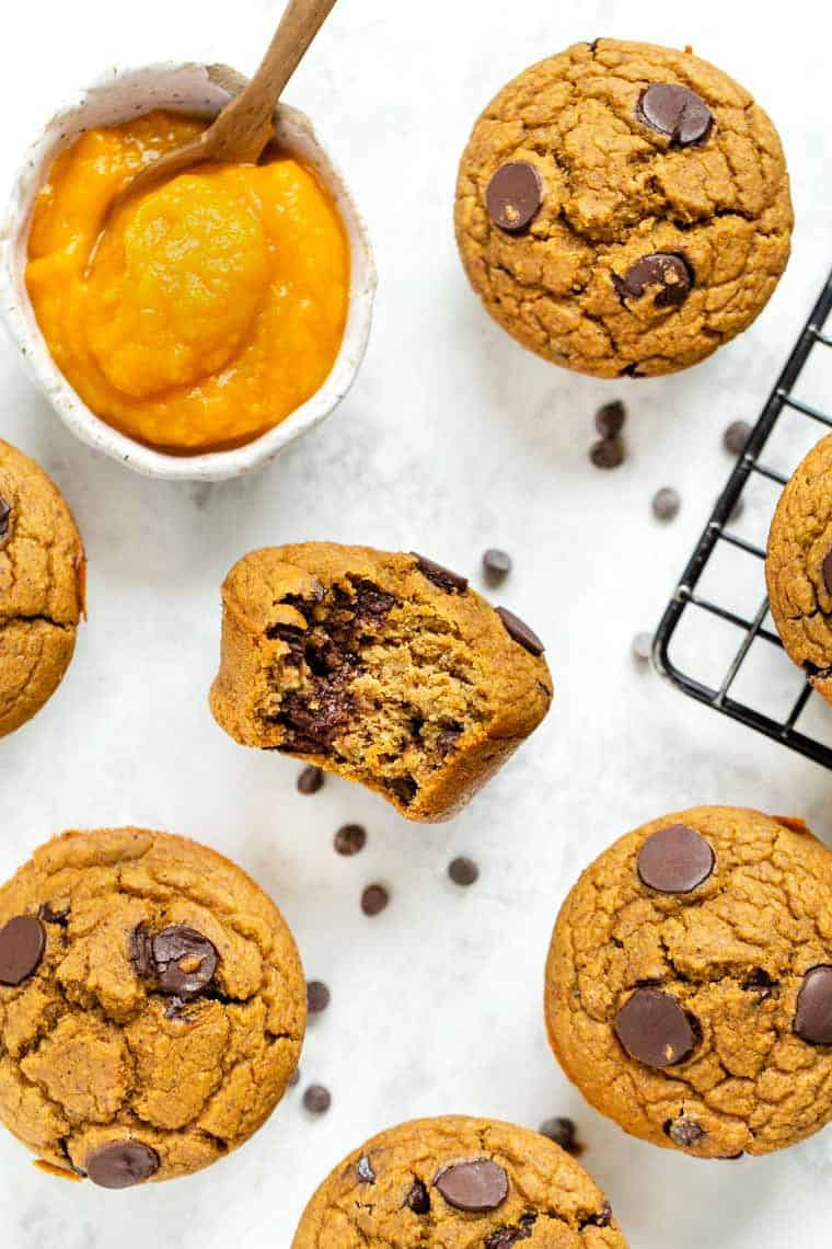 Skinny Pumpkin Chocolate Chip Muffins