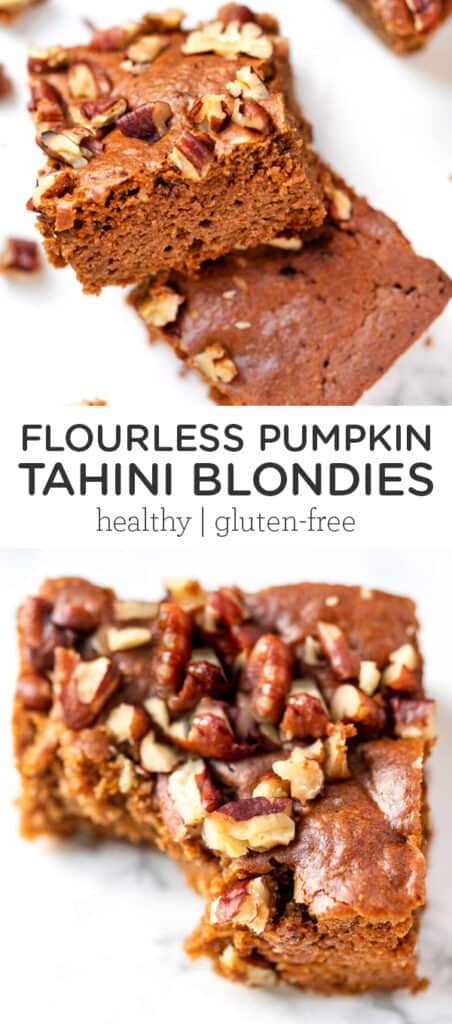 Flourless Pumpkin Tahini Blondies