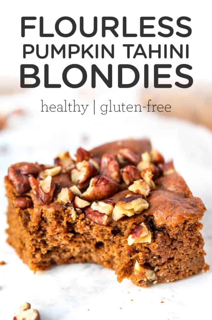 Flourless Pumpkin Tahini Blondies