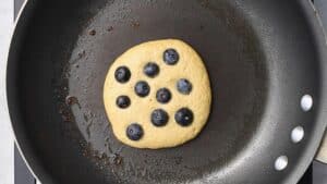 Protein pancake in a skillet.