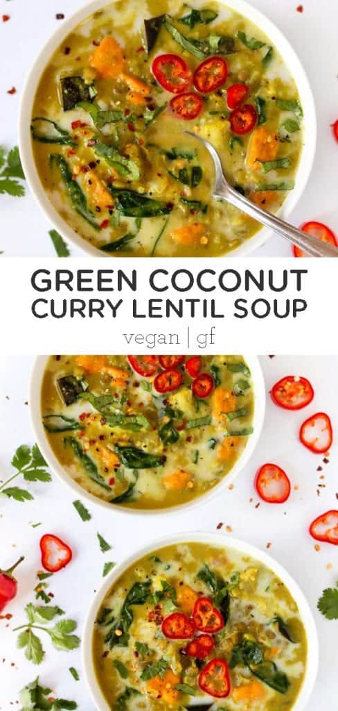 Green Coconut Curry Lentil Soup