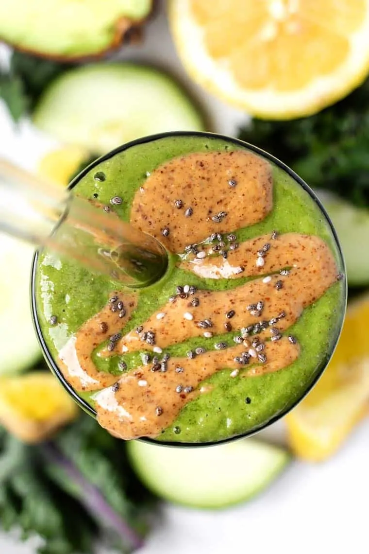 Green Detox Smoothie With Almond Butter