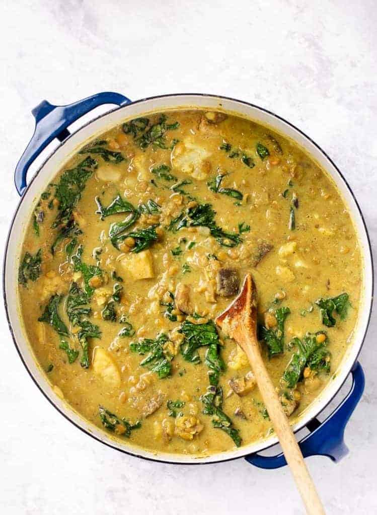 Green Coconut Curry Lentil Soup