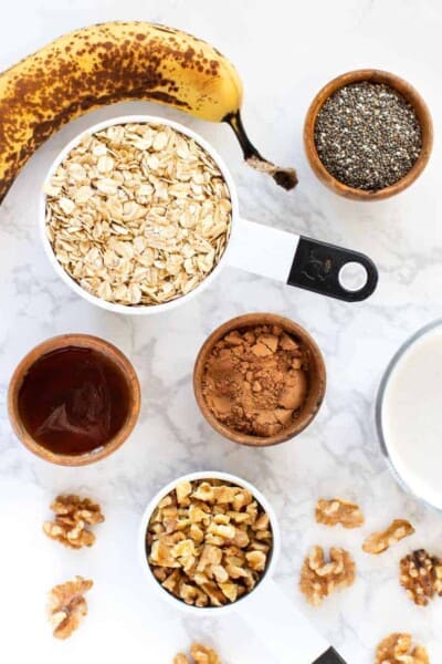 Ingredients for Chocolate Overnight Oats