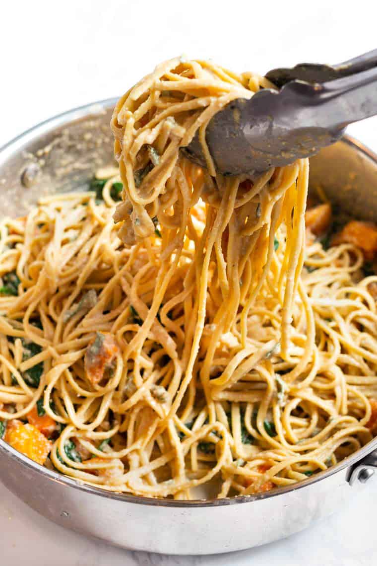 Creamy Walnut Pasta with Butternut Squash & Spinach Simply Quinoa