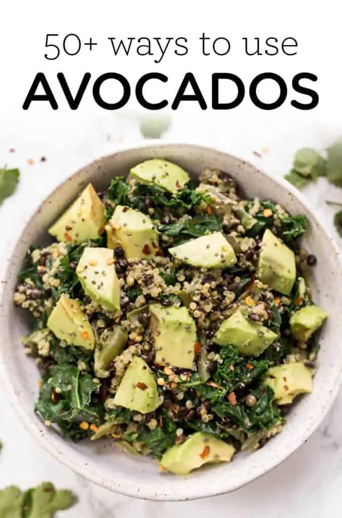 Lentil Salad with Avocados on Top