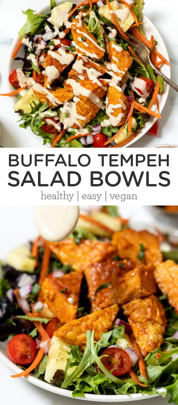 Buffalo Tempeh Salad Bowls {15 Minutes!} - Simply Quinoa