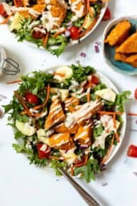 Easy Buffalo Tempeh Salad Bowls