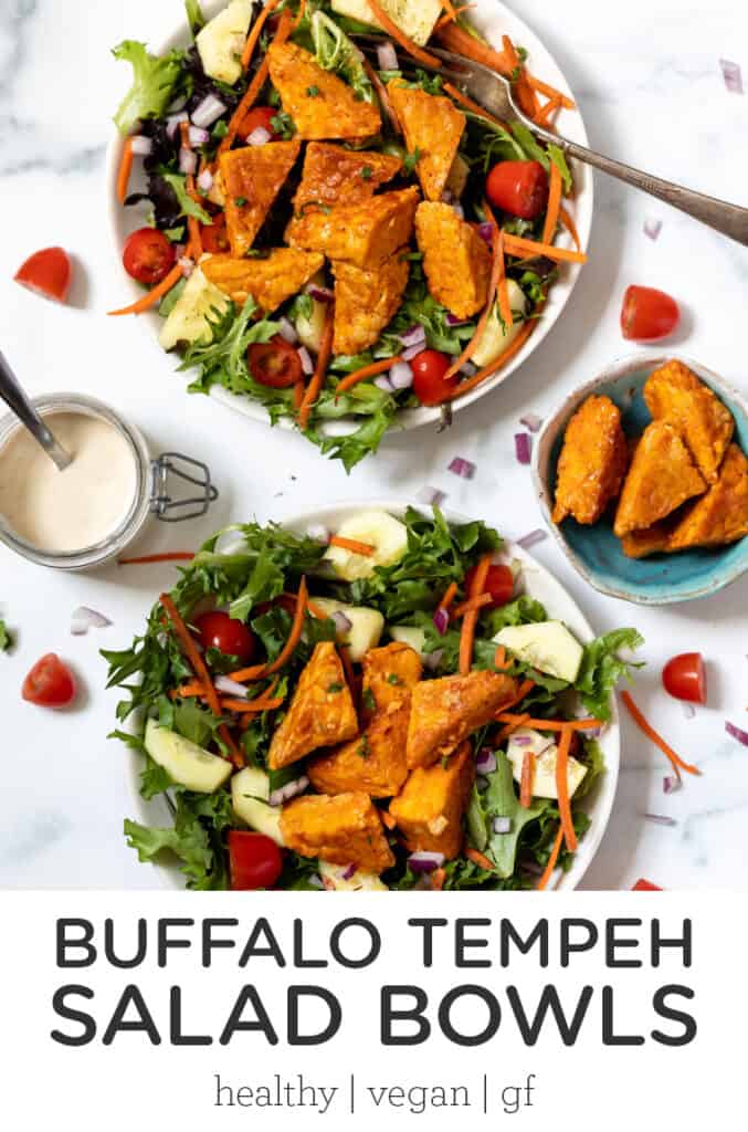 Buffalo Tempeh Salad Bowls