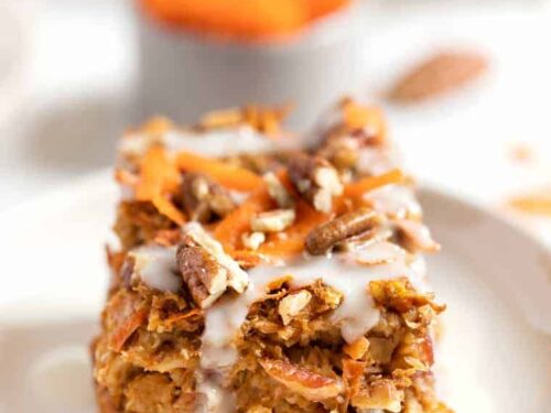 Soft Baked Carrot Cake Oat Bars - A Kitchen Addiction