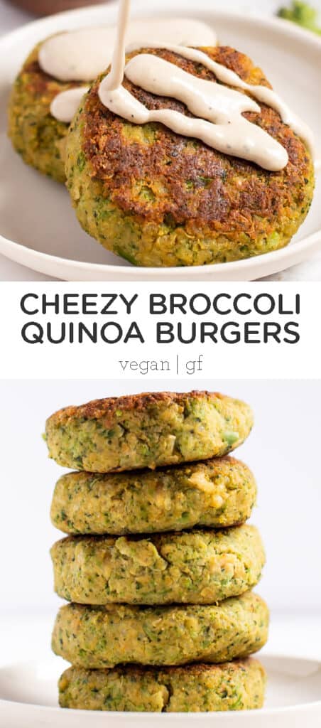Cheezy Broccoli Quinoa Burgers