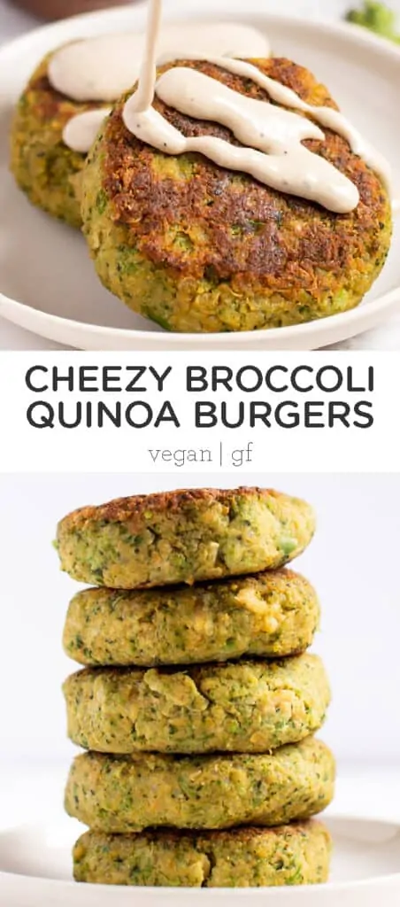 Cheezy Broccoli Quinoa Burgers