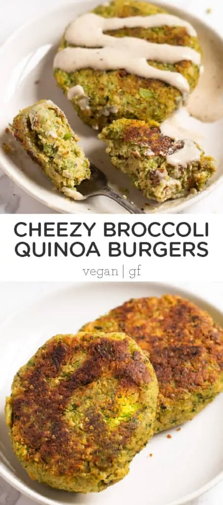 Cheezy Broccoli Quinoa Burgers