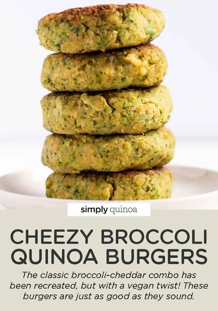 Cheezy Broccoli Quinoa Burgers