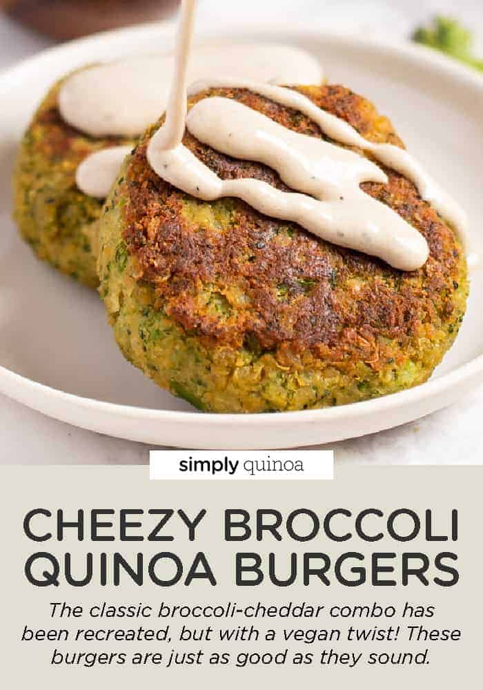 Cheezy Broccoli Quinoa Burgers