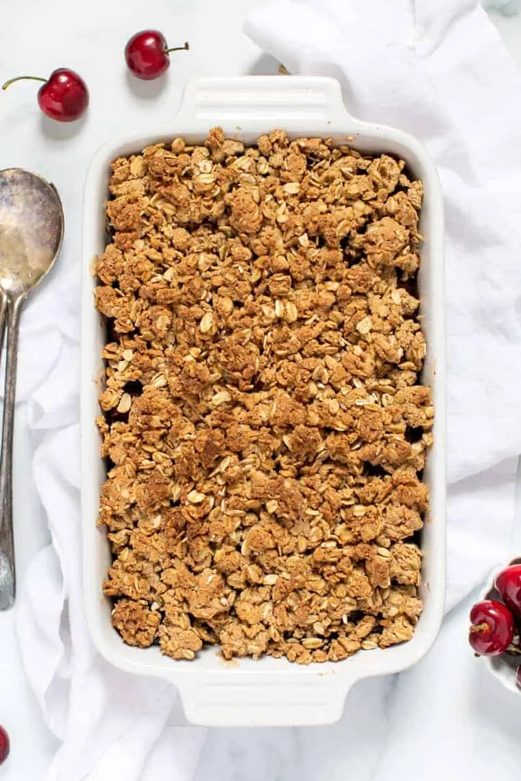 Cherry Crisp Recipe with Fresh Cherries