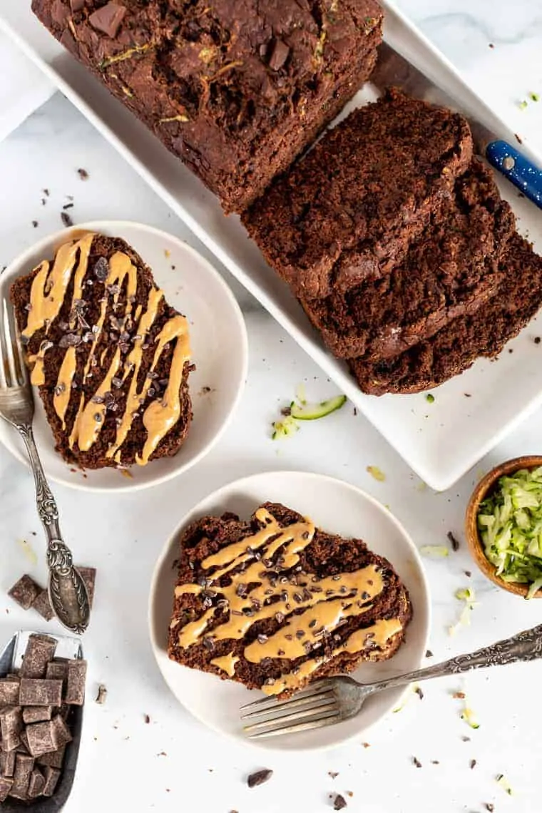 Chocolate Zucchini Bread with Peanut Butter