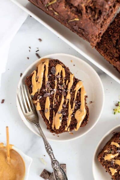 Chocolate Zucchini Bread with Peanut Butter