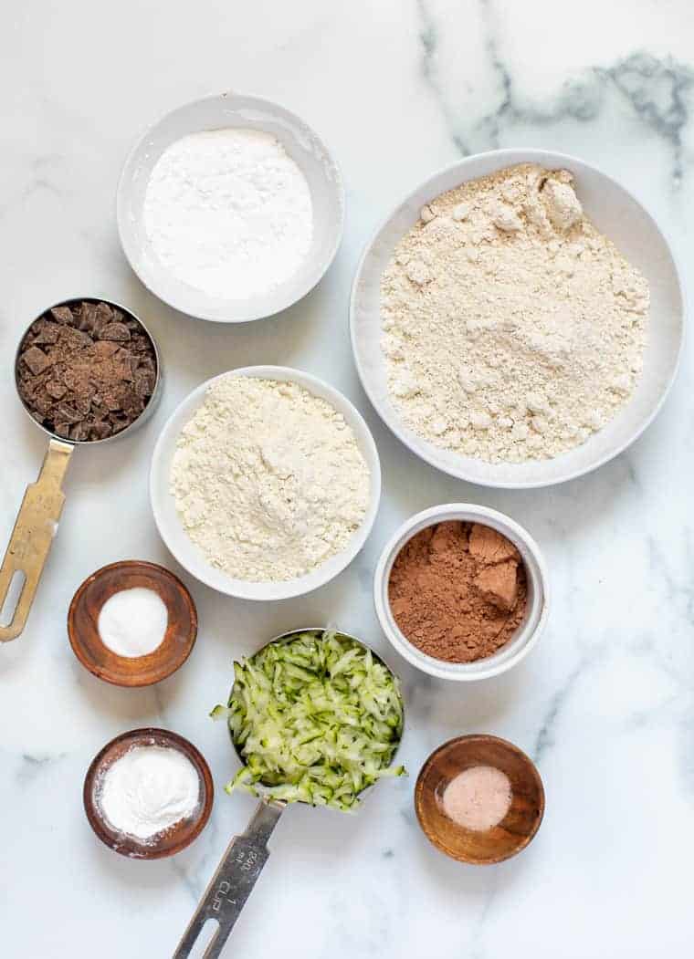 Ingredients for Chocolate Zucchini Bread