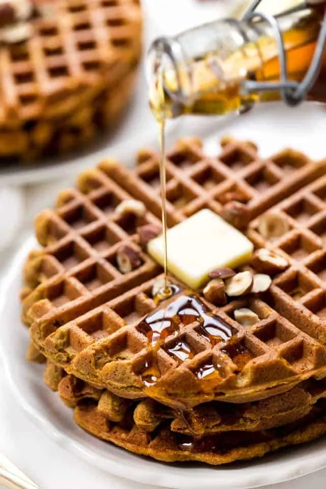 These HEALTHY Omega-3 Sweet Potato Waffles are the perfect weekend breakfast! They're light, fluffy, flavorful and also gluten-free!