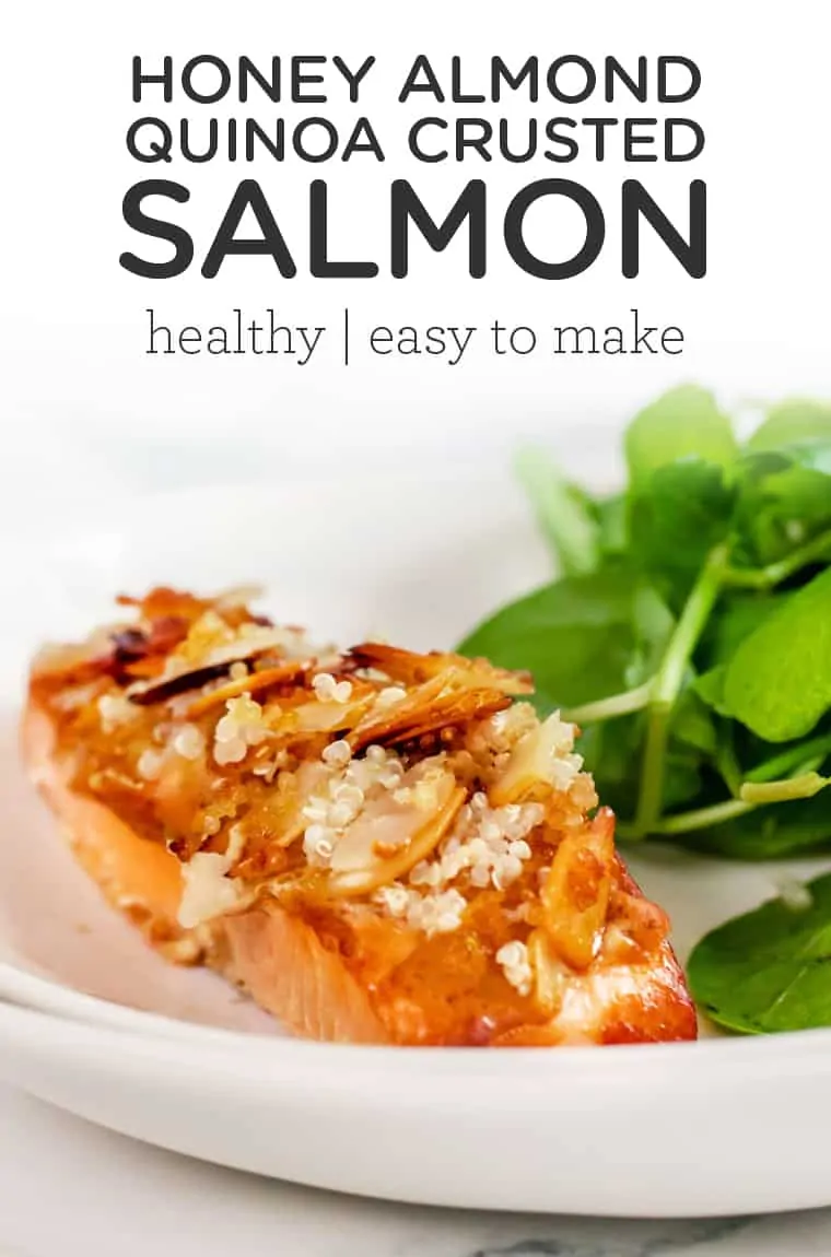 Honey Almond Quinoa Crusted Salmon