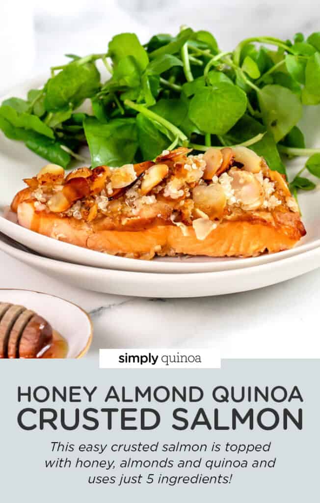 Honey Almond Quinoa Crusted Salmon