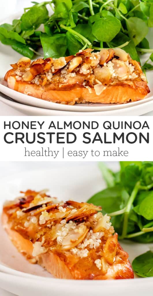 Honey Almond Quinoa Crusted Salmon