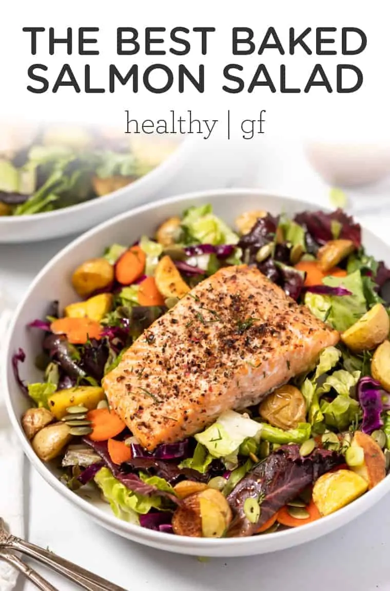 Healthy Baked Salmon Salad