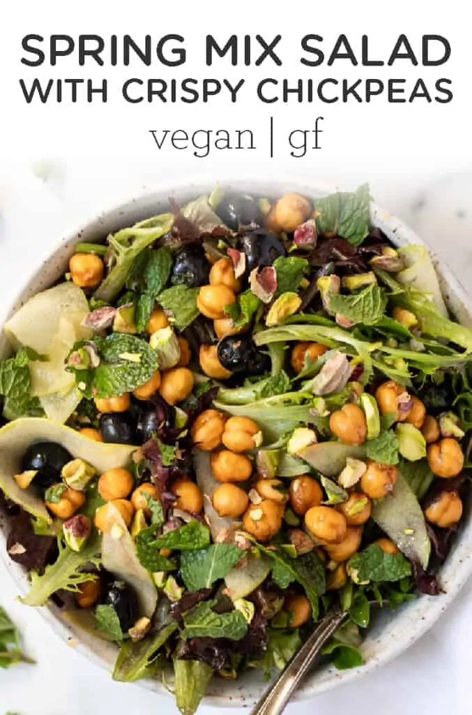 Spring Mix Salad with Crispy Chickpeas