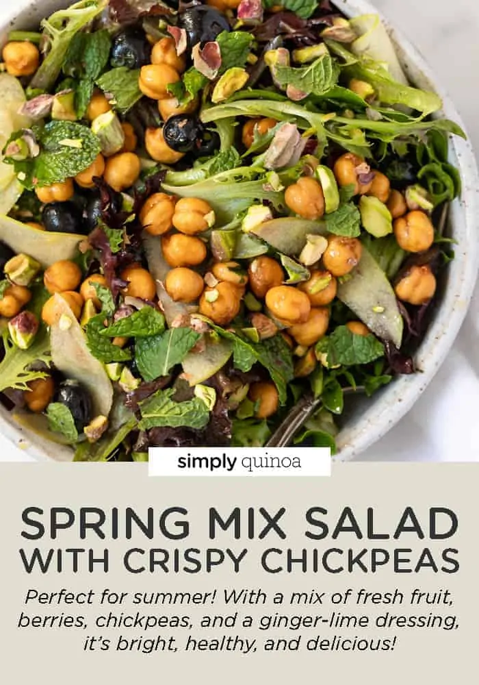 Spring Mix Salad with Crispy Chickpeas