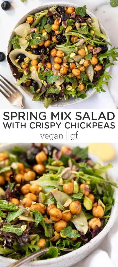 Spring Mix Salad with Crispy Chickpeas